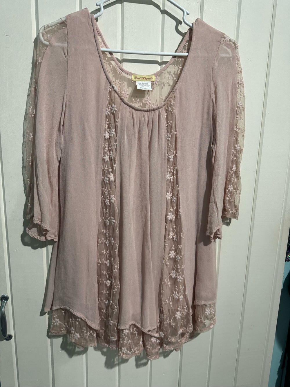 Magnolia Dusty Rose Embroidered Peasant Blouse